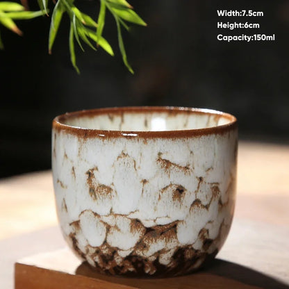 Decorbites™ Japanische Ofenverwandlungs-Keramik-Teebecher Espressotasse Kaffeetasse Töpferei Kung-Fu-Teetasse