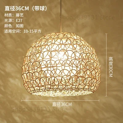 Decorbites™ Handgewebte Rattan-Hängeleuchter Bambus Moderne Wohnzimmer-Dekoration