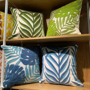 Leaf Embroidered Cotton Cushions