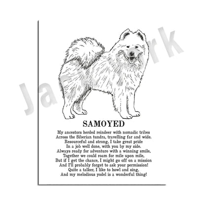 Decorbites™ Hunderassens-Gedichtposter-Sammlung: Vizsla, Pomeranian, Manchester Terrier und mehr
