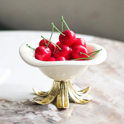 Decorbites™ Goldene Äste Keramik Obstteller Tablett Schüssel Heimdekoration Zubehör