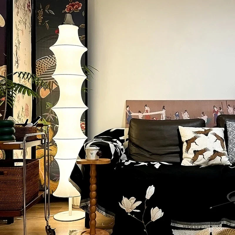 Decorbites™ Sahne-Seide Japanische LED-Stehlampe für modernes Wohnzimmer-Dekor