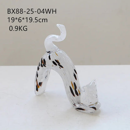 Decorbites™ Kristall-Katzenfigur | Dekorative Kätzchen-Statue zur Haushaltsdekoration