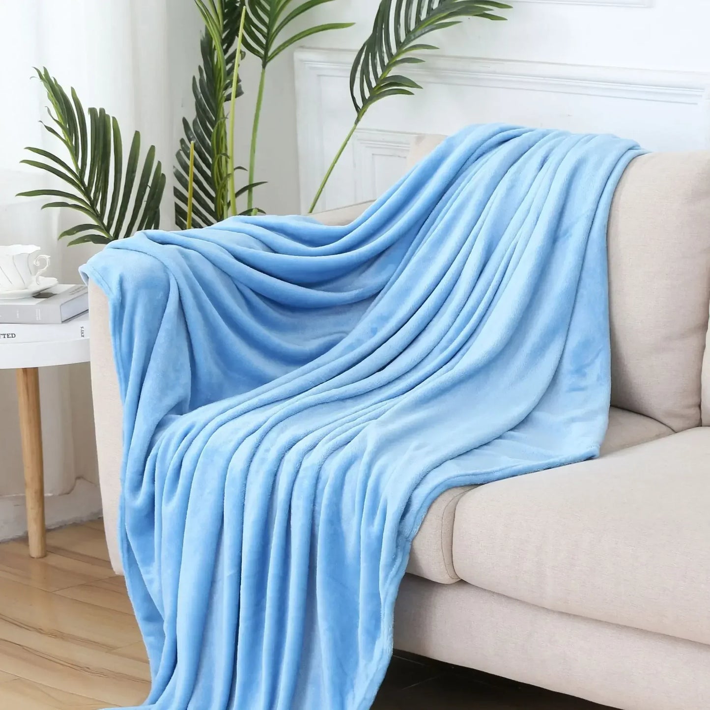 DecorBites™ Cozy Flannel Warm Blanket: Soft Plush Coral Fleece Bed Cover & Shawl