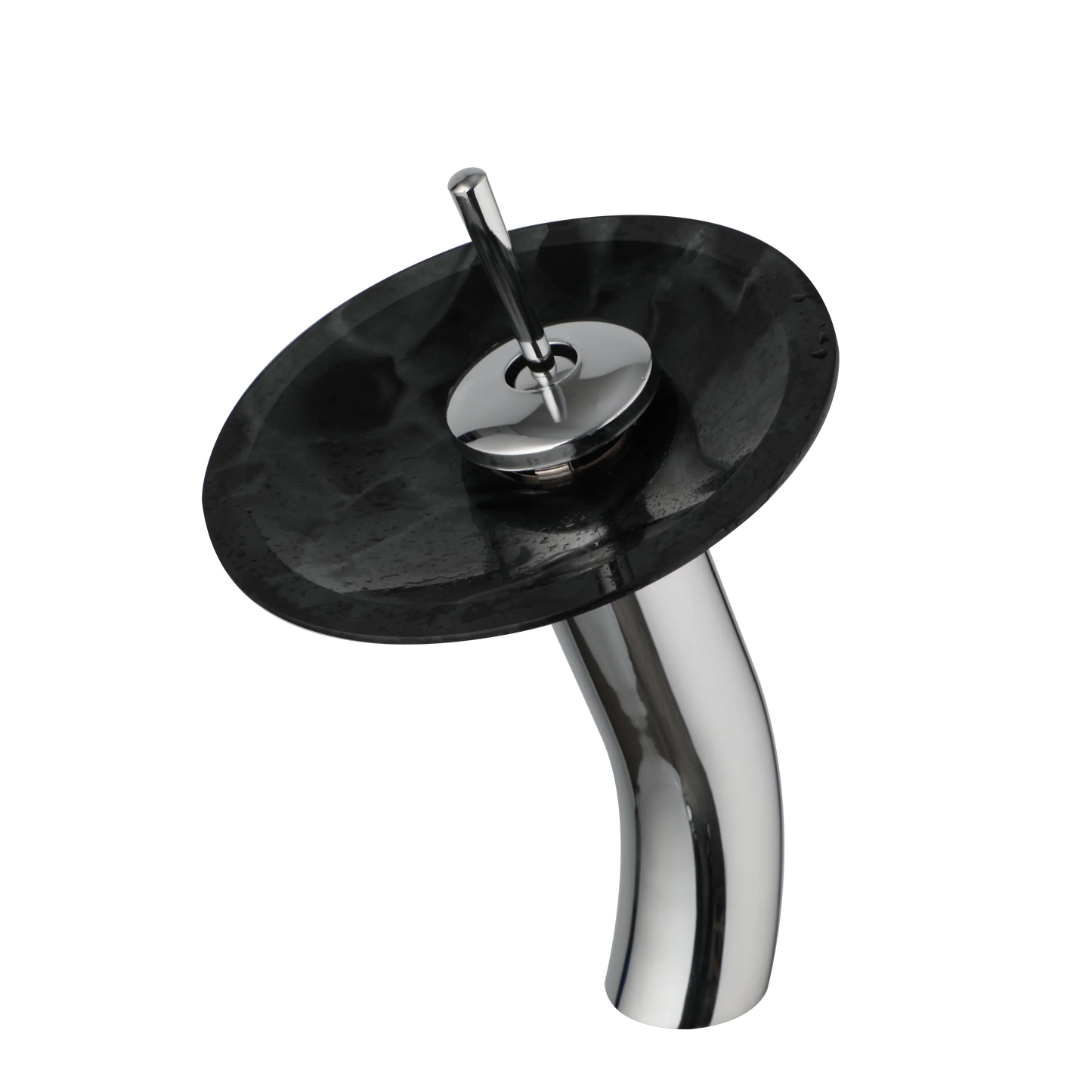 Decorbites™ Glas-Schaukel-Griff-Waschbeckenarmatur, Wasserfall-Mischbatterie, Chrom-Finish