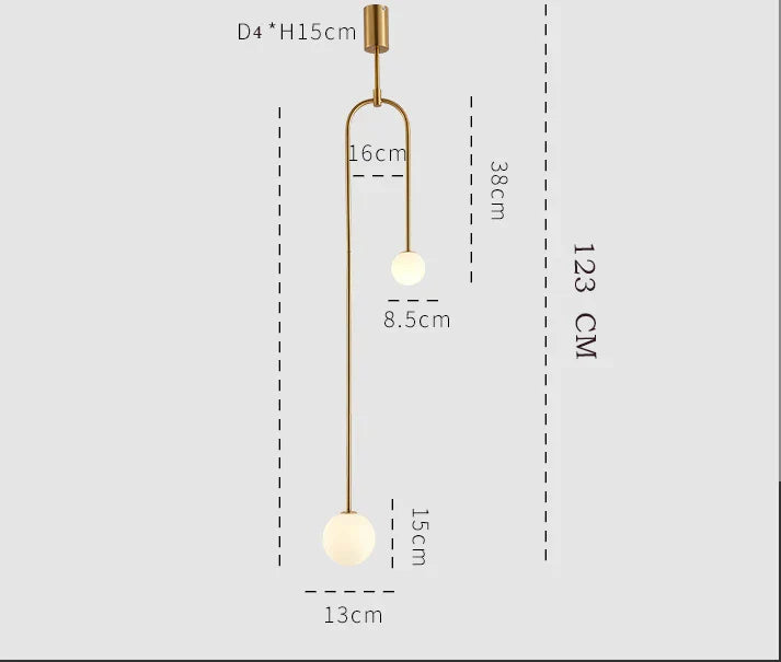 Gold Glass Ball Hanging Lamp