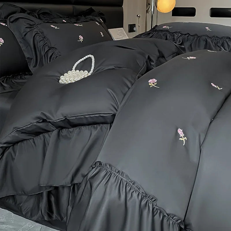 Decorbites™-Spitzenstickerei-Kühlende Bettwäsche-Set - Seidig gemütliche Bettensets