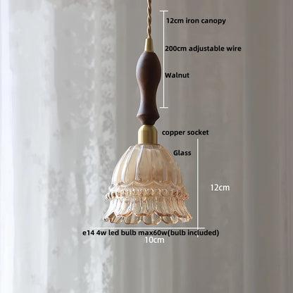 DecorBites™ Glass LED Pendant Lamp Modern Copper Socket Hanging Light