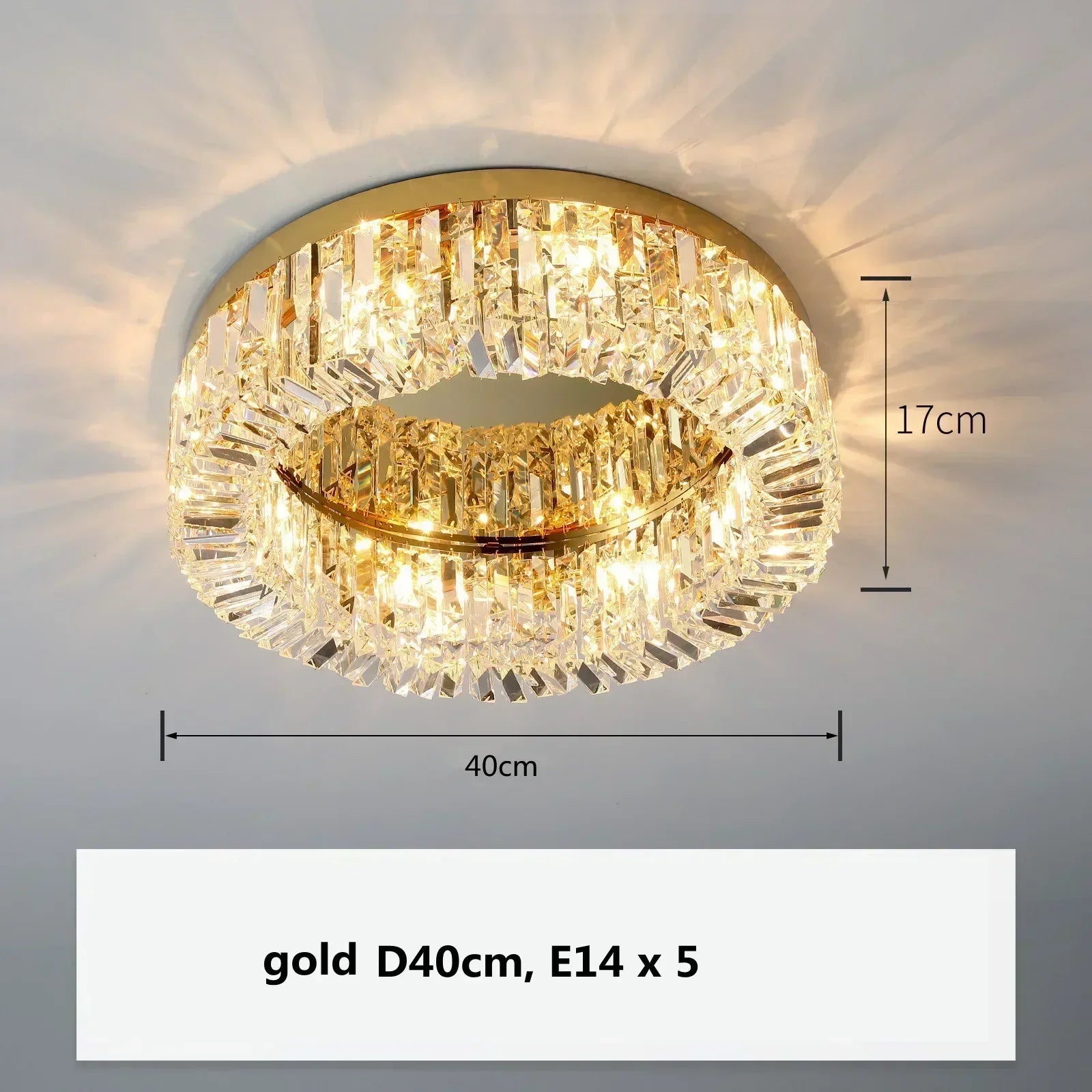 Gold Crystal Dining Chandelier D100cm 16-Light