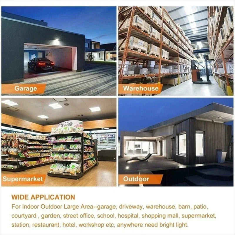 DecorBites™ Industrial LED Ceiling Light Deformable Foldable E26/27 Bulb for Garage Warehouse