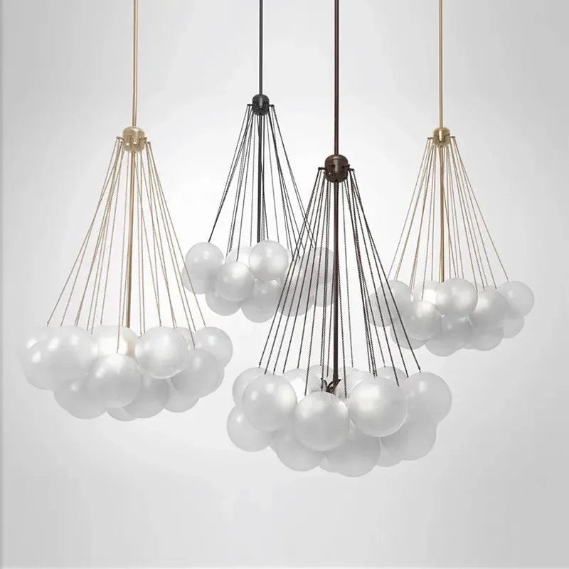 Decorbites™ Glasball-LED-Kronleuchter für modernes Wohnzimmer, nordisches Design Blasen-Hängeleuchte