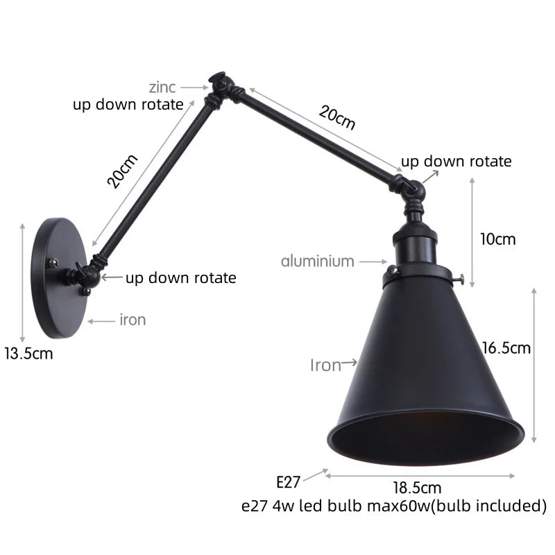Brass Long Arm Lamp