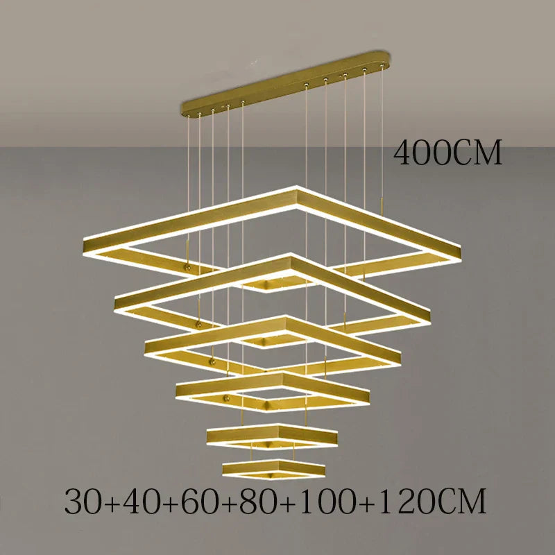 Chrome LED Pendant Light 6-Head Coffee Finish