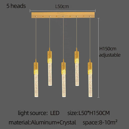 Decorbites™ Gold-Kristall-LED-Kronleuchter: Moderne Lampen für das Esszimmer, hängende Deckenbeleuchtung für die Küche