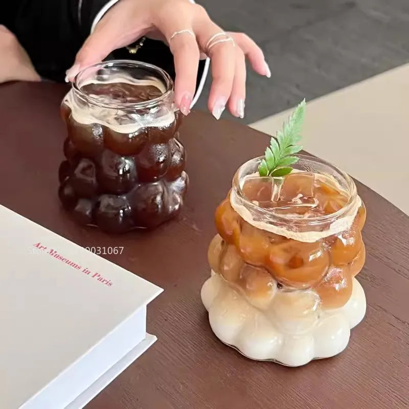 Decorbites™ hitzebeständiges Trauben-Glas-Becher-Set: Transparente Trinkbecher für Kaffee, Tee, Saft und Bier