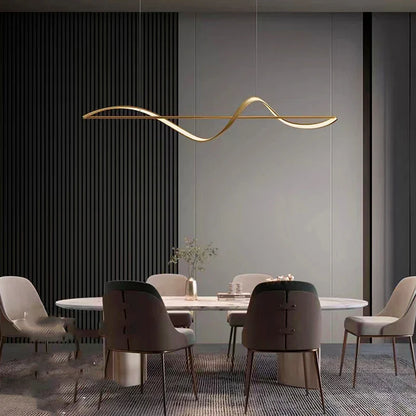 Modern Linear Iron And Acrylic LED Pendant Light