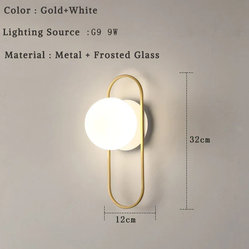 DecorBites™ Glass Ball LED Wall Lamp for Bedroom Living Room Indoor Lighting