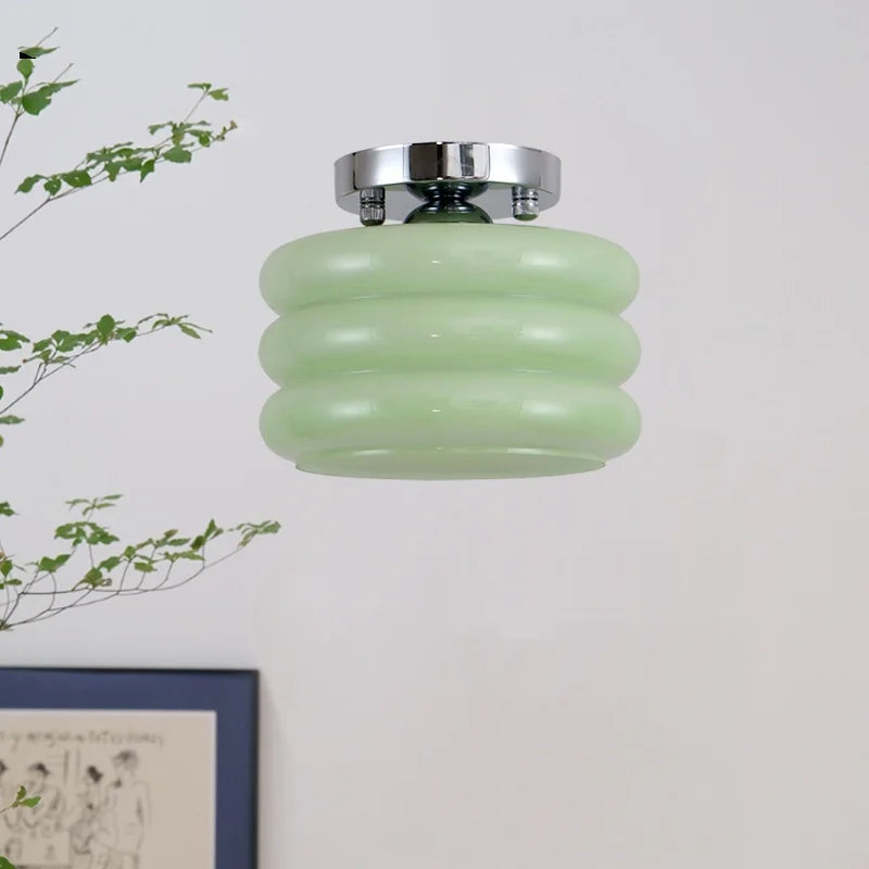 Decorbites™ Cremiges Glas-Eisen-LED-Deckenleuchte – Moderne Innenbeleuchtung