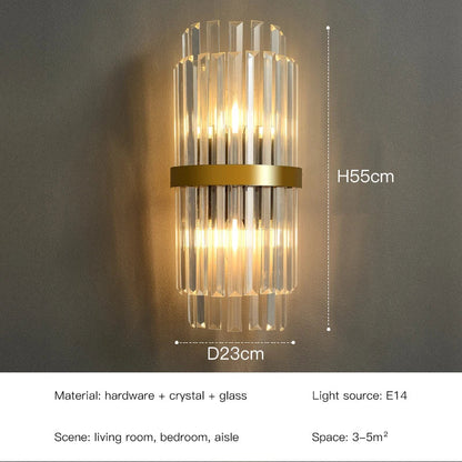 DecorBites™ Crystal LED Wall Lamps: Elegant Gold Wall Sconce Lights for Luxury Home Decor