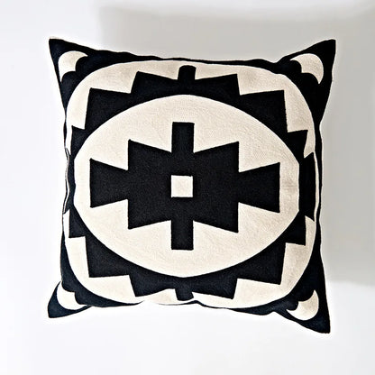 Decorbites™ Geometrisches Stickerei Kissenbezug 45x45 cm Schwarz Grau Weich Gemütlich für Heimdekoration