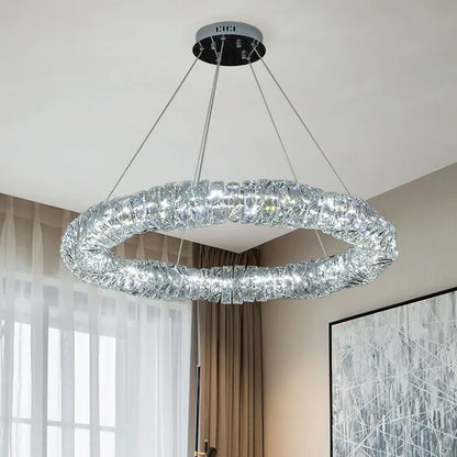 Decorbites™ Kristall-LED-Pendantleuchten | Dimmbare Ring-Hängeleuchte | Moderne Luxus-Dekorleuchten