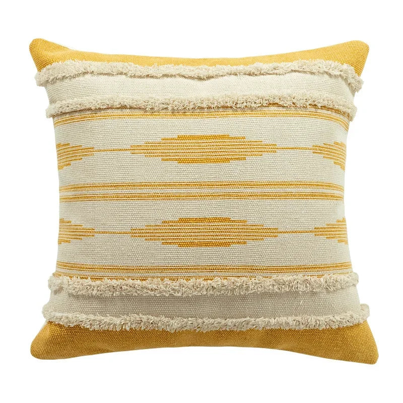 DecorBites™ Geometric Tufted Tufted Cushion Cover Set 45x45cm, Moroccan Style Handmade