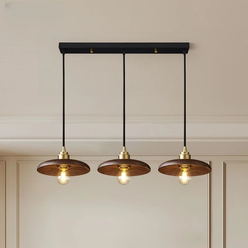 Decorbites™ Japanische LED-Hängeleuchte im Vintage-Stil aus Holz und Kupfer