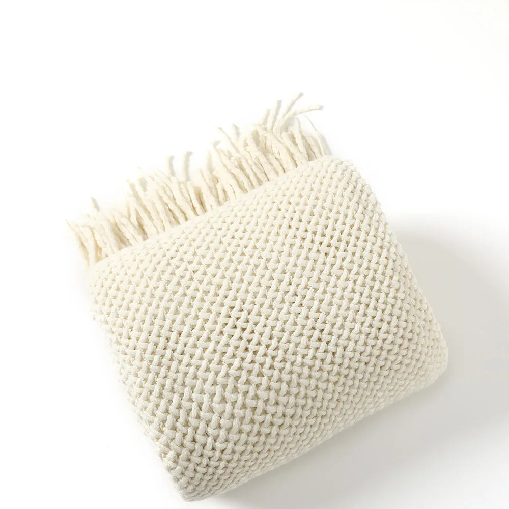 Decorbites™ Gestrickte Nordische Sofadecke - Weiche Wollmischung Bettrandtuch für Hotel-Schlafzimmer-Dekoration