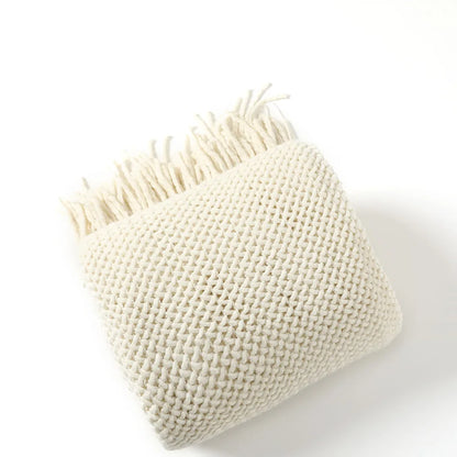 Decorbites™ Gestrickte Nordische Sofadecke - Weiche Wollmischung Bettrandtuch für Hotel-Schlafzimmer-Dekoration