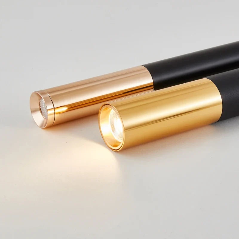 Black Aluminum Cylinder Dimmable LED Pendant Light