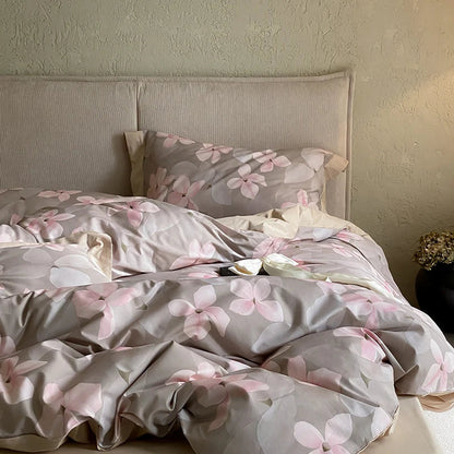 Decorbites™-Ägyptische-Baumwoll-Bettwäsche-Set: Queen King Ru Größe Druck D Duvet Cover Sheet Kissenbezug