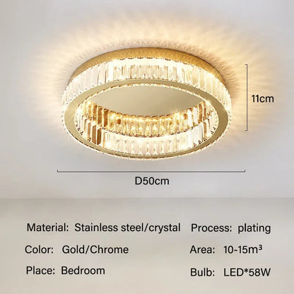 DecorBites™ Crystal LED Ceiling Chandelier for Home Living Room Lighting Decoration