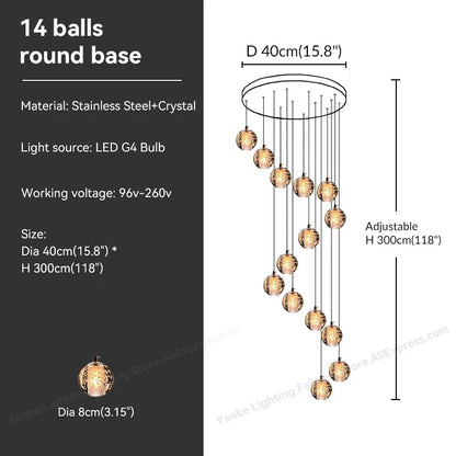 Decorbites™ Kristall-Blase-Ball-Hängeleuchte für Heimdekoration und Gastgewerberäume