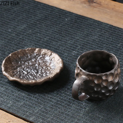 DecorBites™ Hammer Pattern Porcelain Mugs, Set of 2