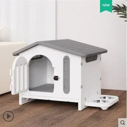 Decorbites™ Atmendes Hundehäuschen für alle Jahreszeiten für Innenbereich, Balkon, Terrasse, Wohnzimmer oder Garten