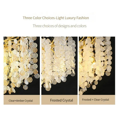 DecorBites™ Crystal LED Chandelier: Luxury Pendant Lamp for Home Decor