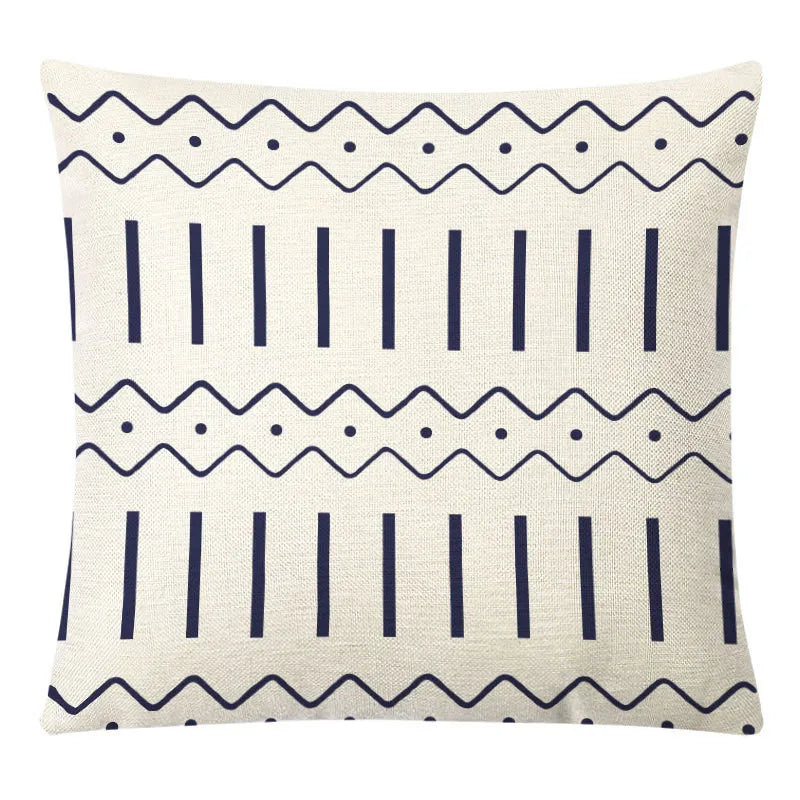 DecorBites™ Geometric Yellow Linen Pillow Cover for Modern Décor 45x45cm