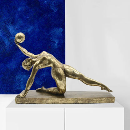 Decorbites™ Goldene Turner-Figur Ball-Dekoration Heimdekoration Harz-Handwerkskunst