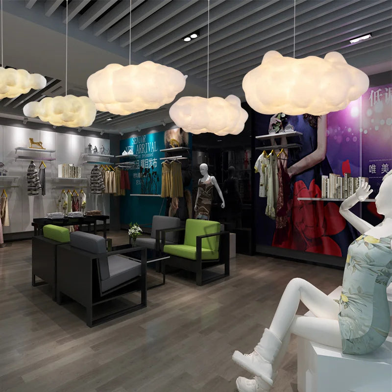 DecorBites™ Cloud Ceiling Chandelier Cotton Lampshade - Elegant Lighting for Home & Store