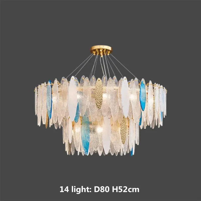 DecorBites™ Gold Metal Chain LED Pendant Lights for Modern Luxury Living Room