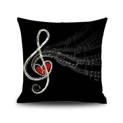Decorbites™ Notenbrief Piano-Grafik-Druck Leinen-Kissenbezug 45x45cm Wohnzimmer-Dekoration