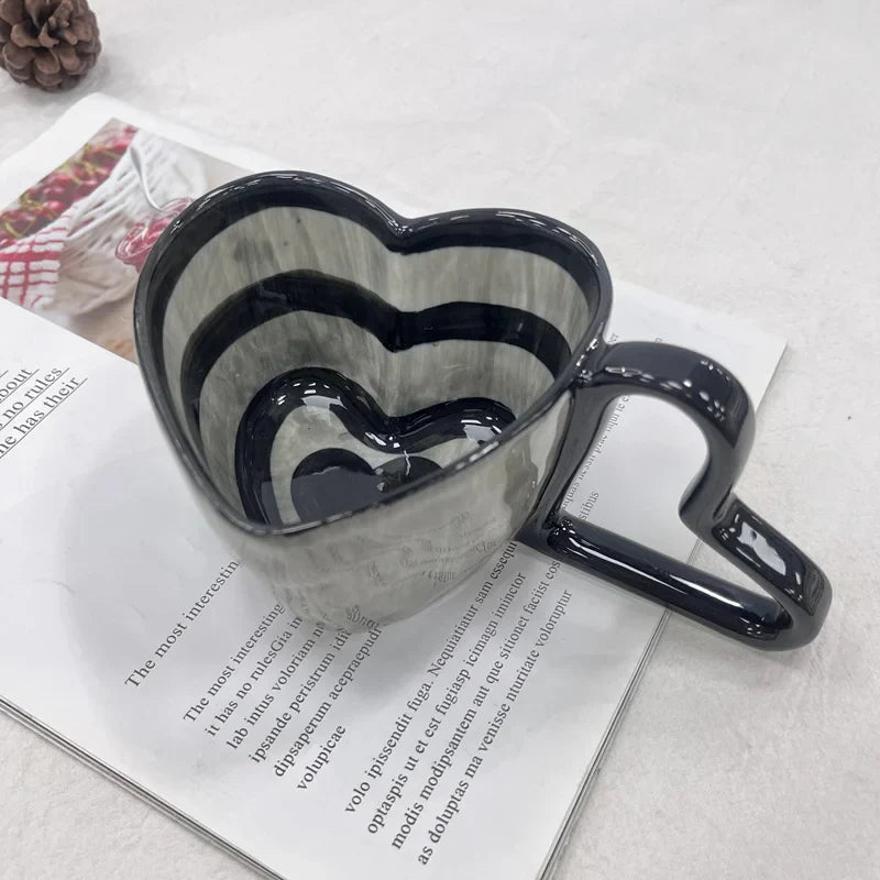 Decorbites™ Herzförmige Keramik-Kaffeetasse - 10 oz Einzigartiges Design und entzückendes Geschenk