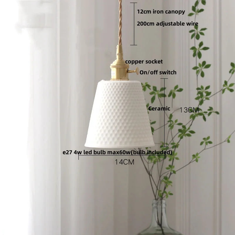 Decorbites™ Braune Holz LED-Hängeleuchte Keramik Nordisches Lichtarmatur