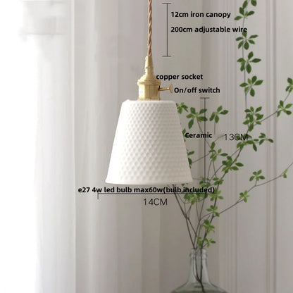 Decorbites™ Braune Holz LED-Hängeleuchte Keramik Nordisches Lichtarmatur