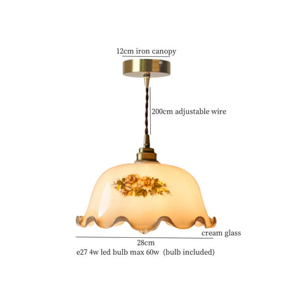 Decorbites™ Sahne Vintage Messing Glas LED-Hängeleuchte für Restaurant Bar Café Loft