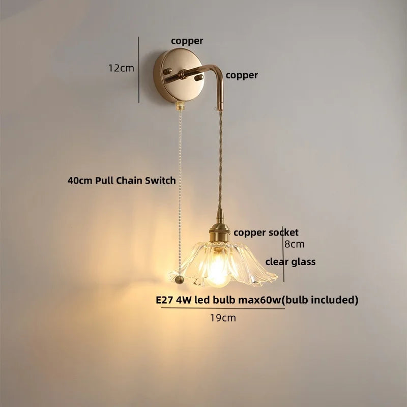 DecorBites™ Clear Glass LED Wall Lamp Modern Crystal Home Decor Bathroom Mirror Light