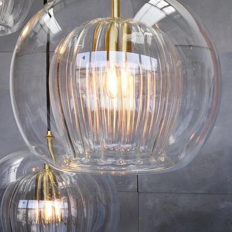 DecorBites™ Gold Glass Ball Pendant Light for Dining Room & Bedroom Decor