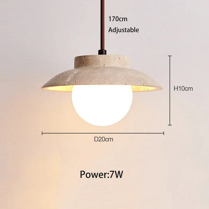 DecorBites™ Cream Stone Chandelier Pendant Lamp - Nordic Style Bedroom Hanging Light