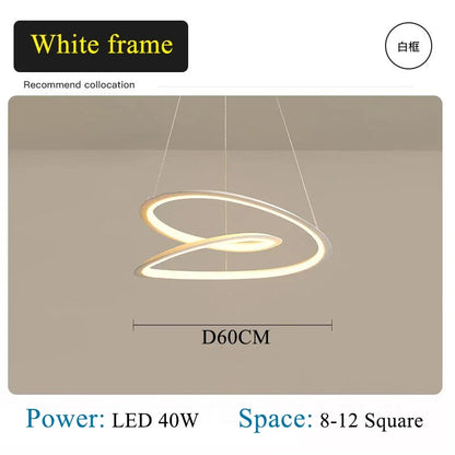 Decorbites™ Kepler Rund LED Kronleuchter für Wohnzimmerdekoration Weißer Pendellampenschirm