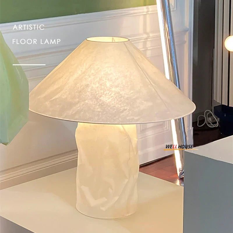 Decorbites™ Japanisches Papier-Bodenleuchte: Nordisches Design Wabi Sabi LED-Tischleuchte für Schlafzimmer, Wohnzimmer
